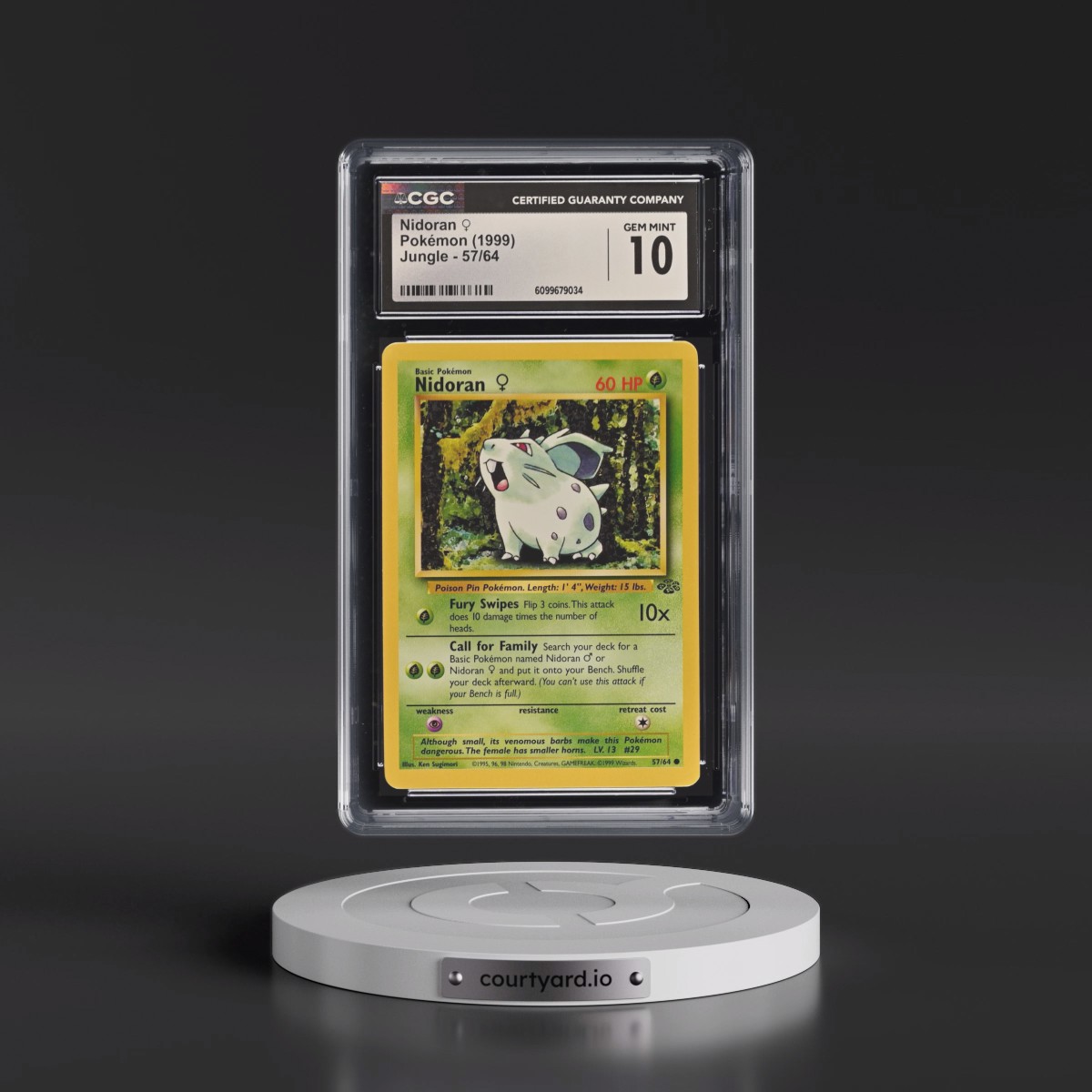 1999 Jungle #57/64 Nidoran â?? (CGC 10 GEM MINT)