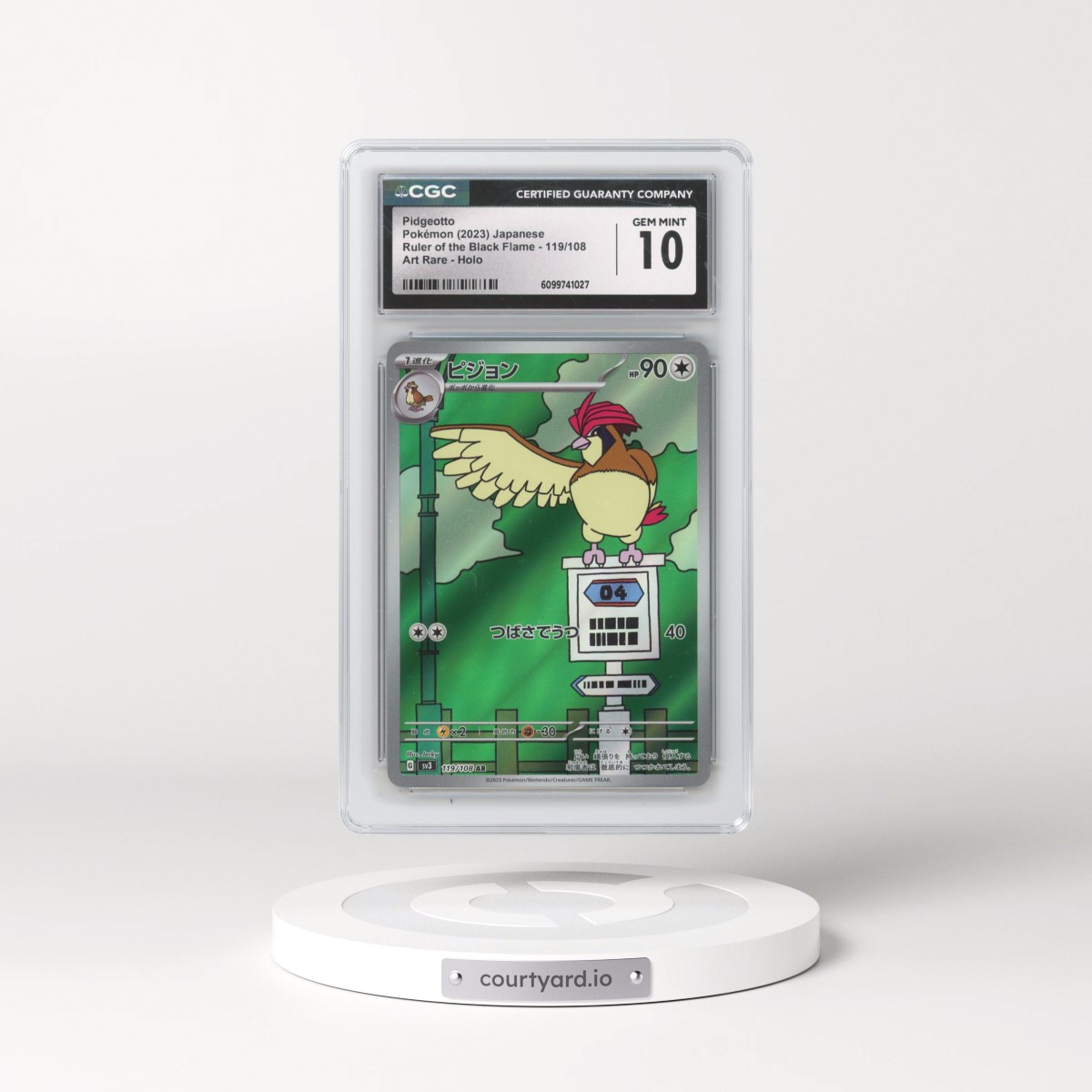 2023 Ruler of the Black Flame #119/108 Pidgeotto - Art Rare Holo (CGC 10 GEM MINT)