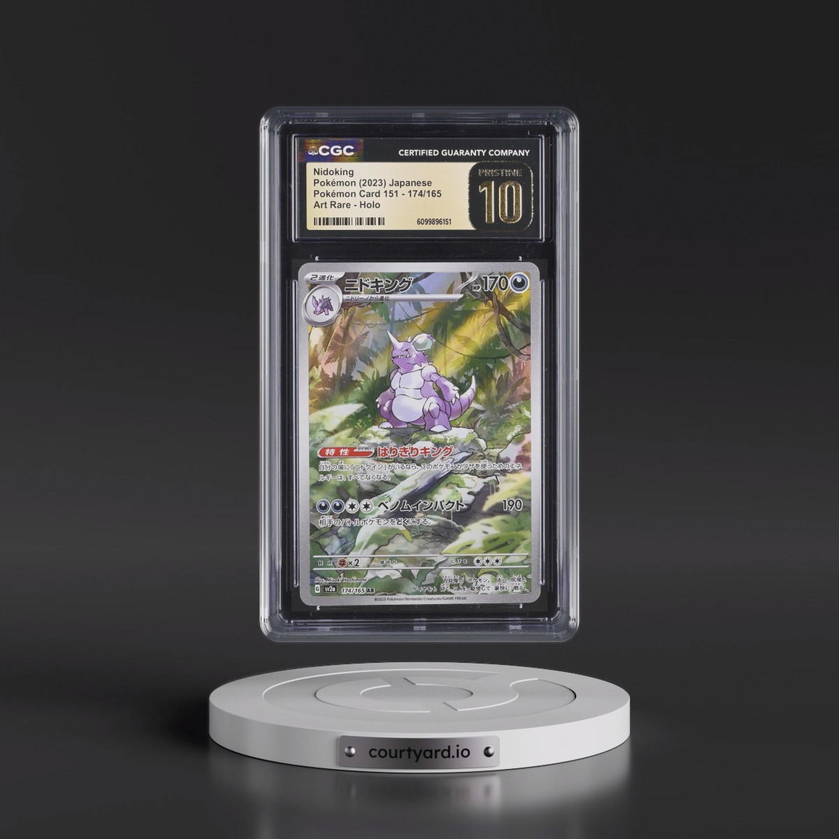 2023 Pokémon Card 151 #174/165 Nidoking - Art Rare Holo (CGC 10 PRISTINE)