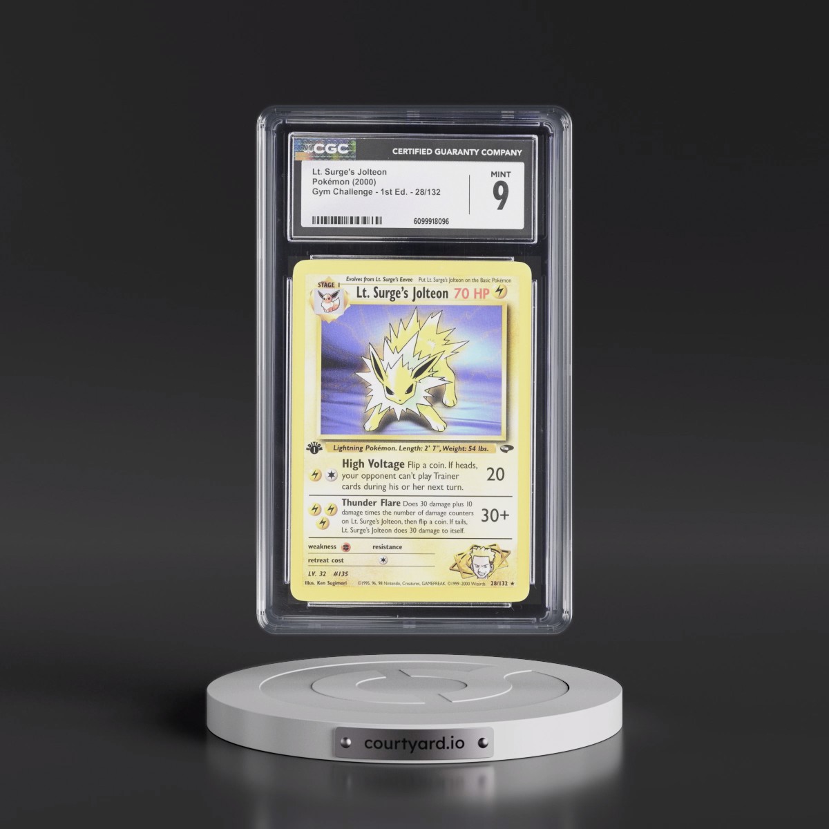 2000 Gym Challenge #28/132 Lt. Surge's Jolteon - 1st Edition 1st Edition (CGC 9 MINT)