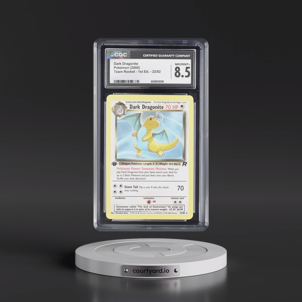 2000 Team Rocket #22/82 Dark Dragonite - 1st Edition 1st Edition (CGC 8.5 NM-MT+)