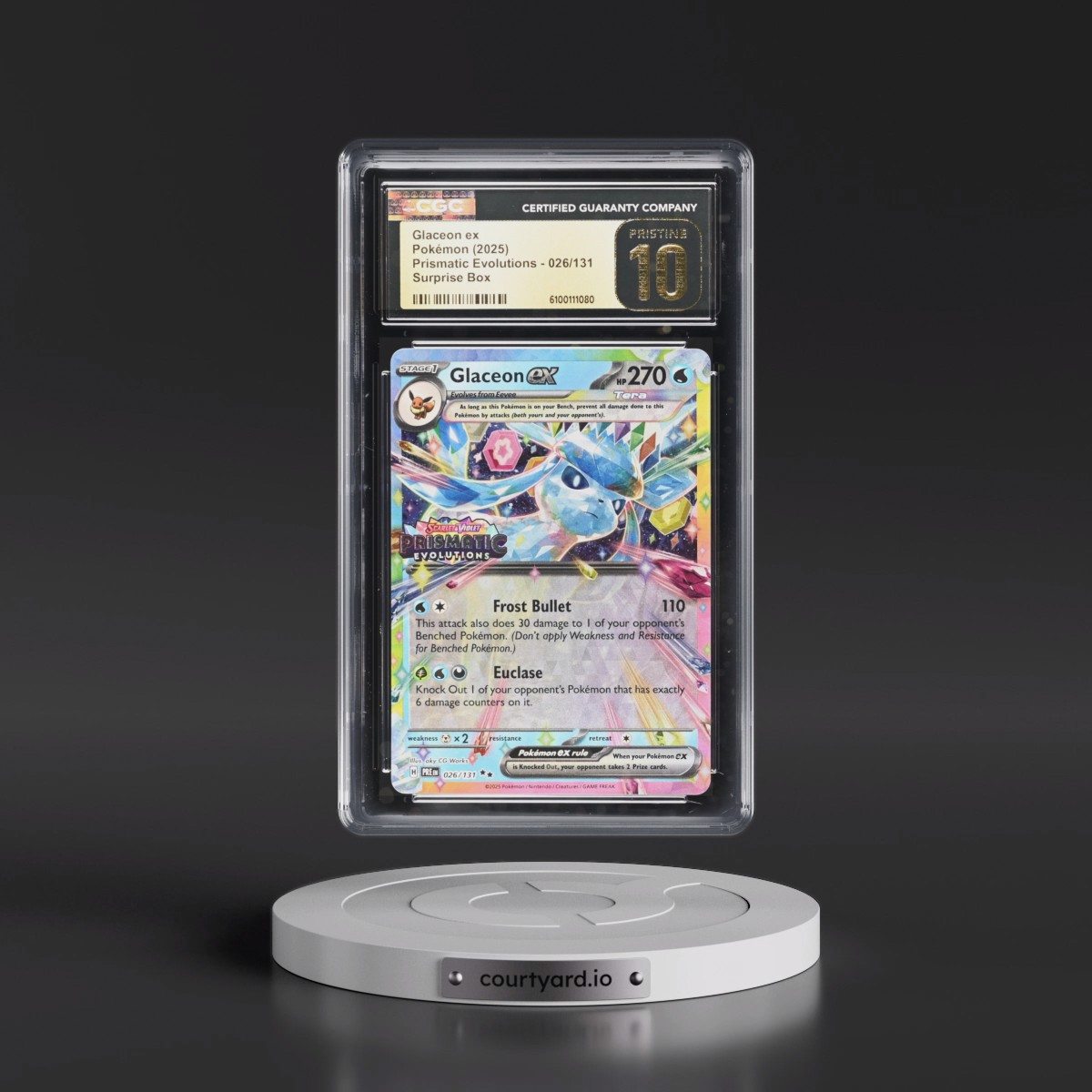 2024 Prismatic Evolutions - PRE EN #026/131 Glaceon ex - Surprise Box (Prismatic Evolutions Stamp) (Holo) (CGC 10 PRISTINE)