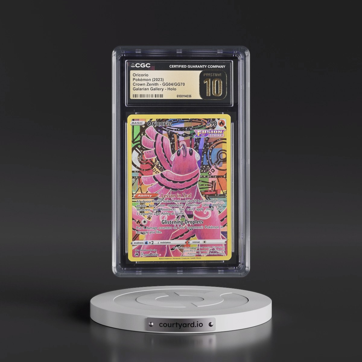 2023 Crown Zenith #GG04/GG70 Oricorio - Galarian Gallery Holo (CGC 10 PRISTINE)
