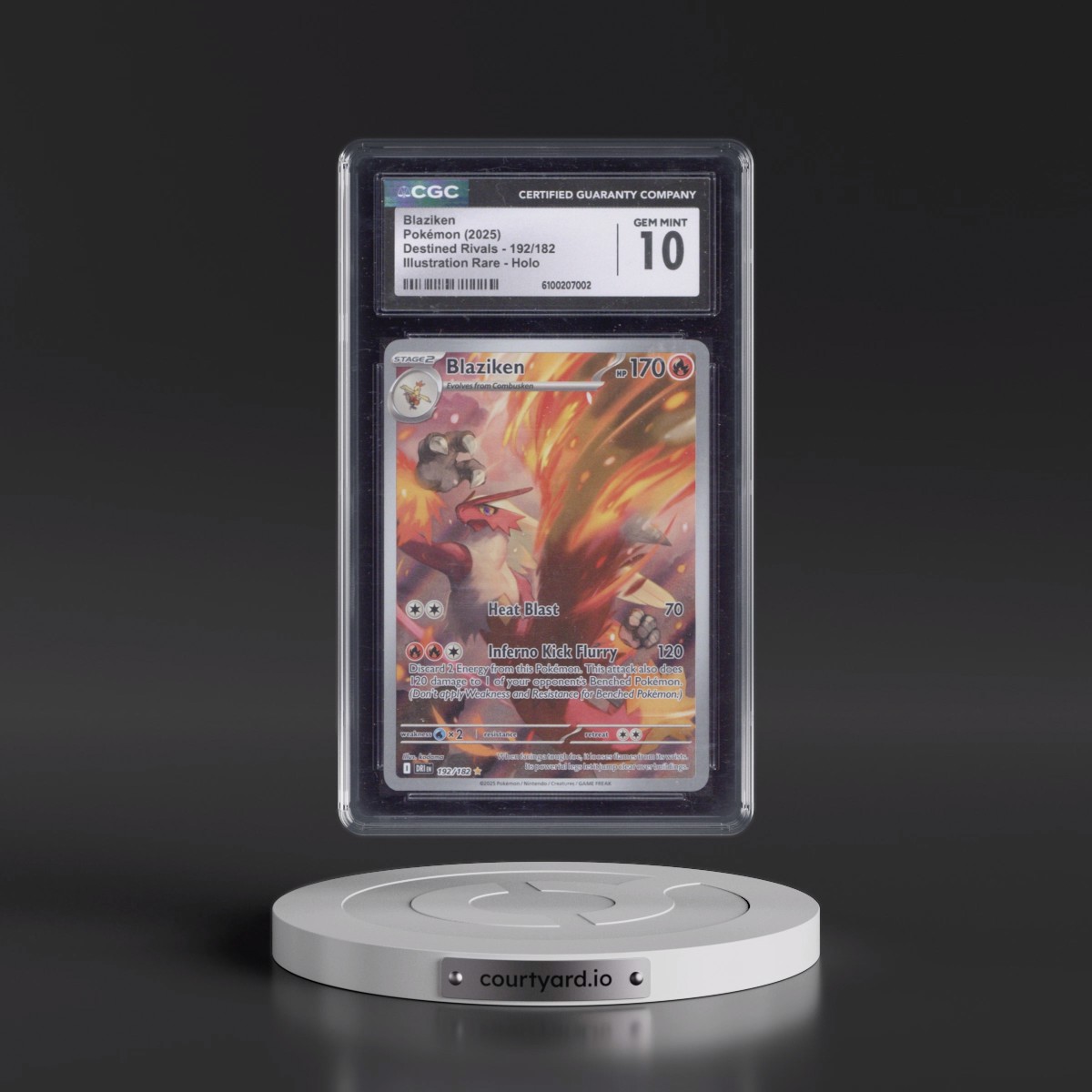 2025 Destined Rivals - DRI EN #192/182 Blaziken - Illustration Rare Holo (CGC 10 GEM MINT)