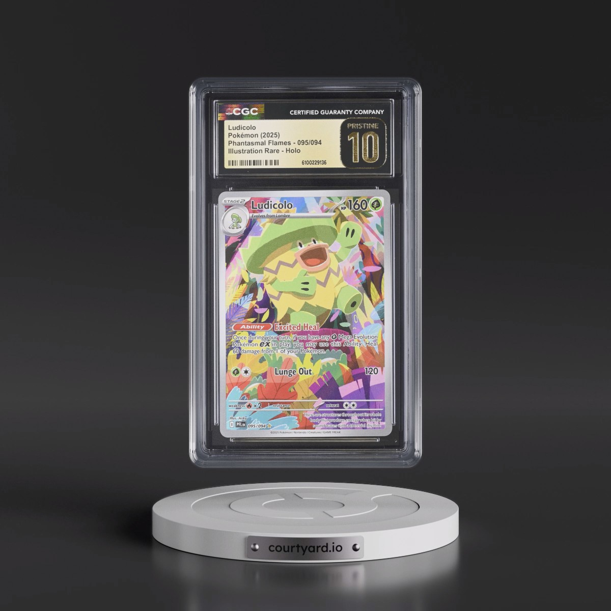2025 Phantasmal Flames - PFL EN #095/094 Ludicolo - Illustration Rare Holo (CGC 10 PRISTINE)