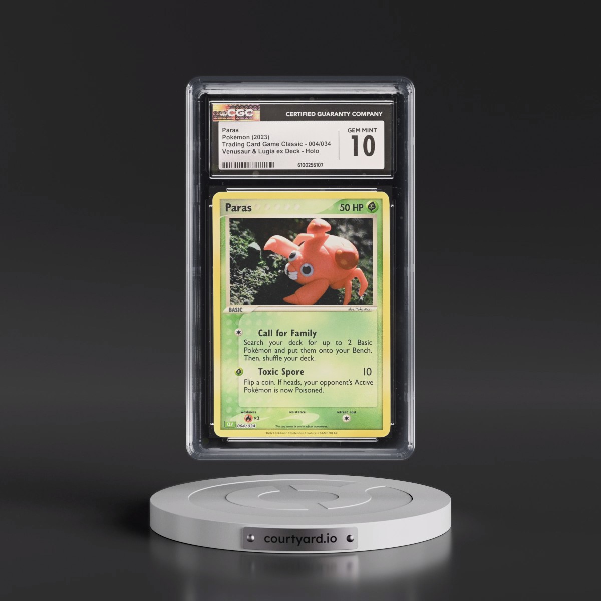 2023 Trading Card Game Classic - CLV, CLC, CLB #004/034 Paras - Venusaur & Lugia ex Deck - CLV Holo (CGC 10 GEM MINT)