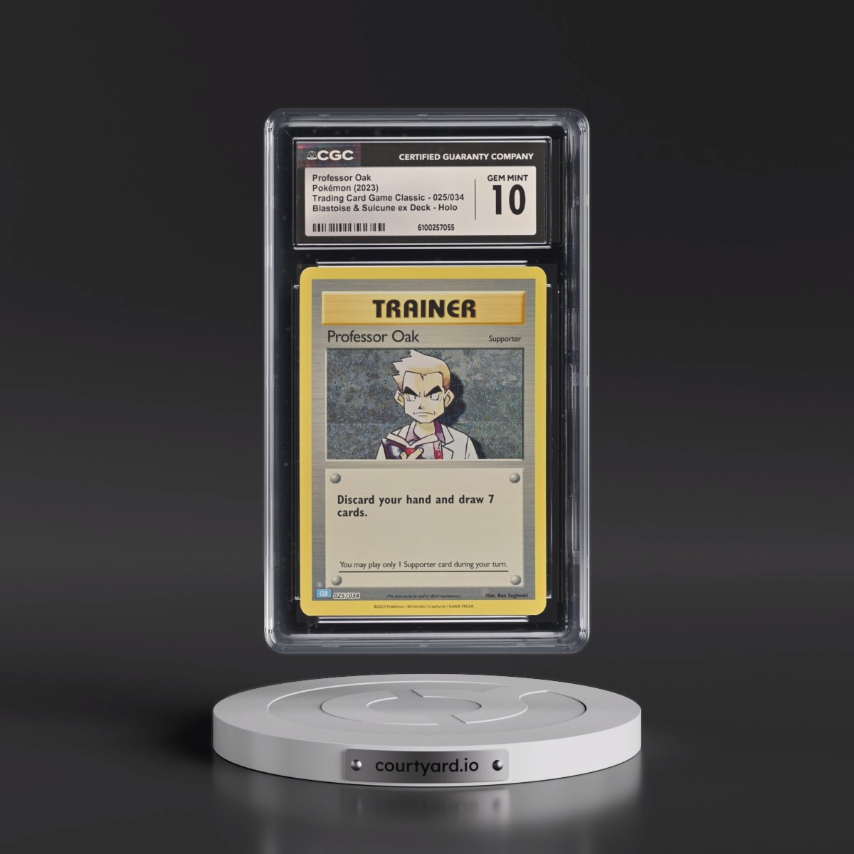 2023 Trading Card Game Classic - CLV, CLC, CLB Professor Oak - Blastoise & Suicune ex Deck - CLB Holo #025/034 CGC 10