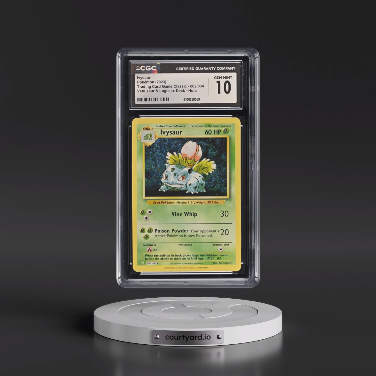 2023 Trading Card Game Classic - CLV, CLC, CLB #002/034 Ivysaur - Venusaur & Lugia ex Deck - CLV Holo (CGC 10 GEM MINT)