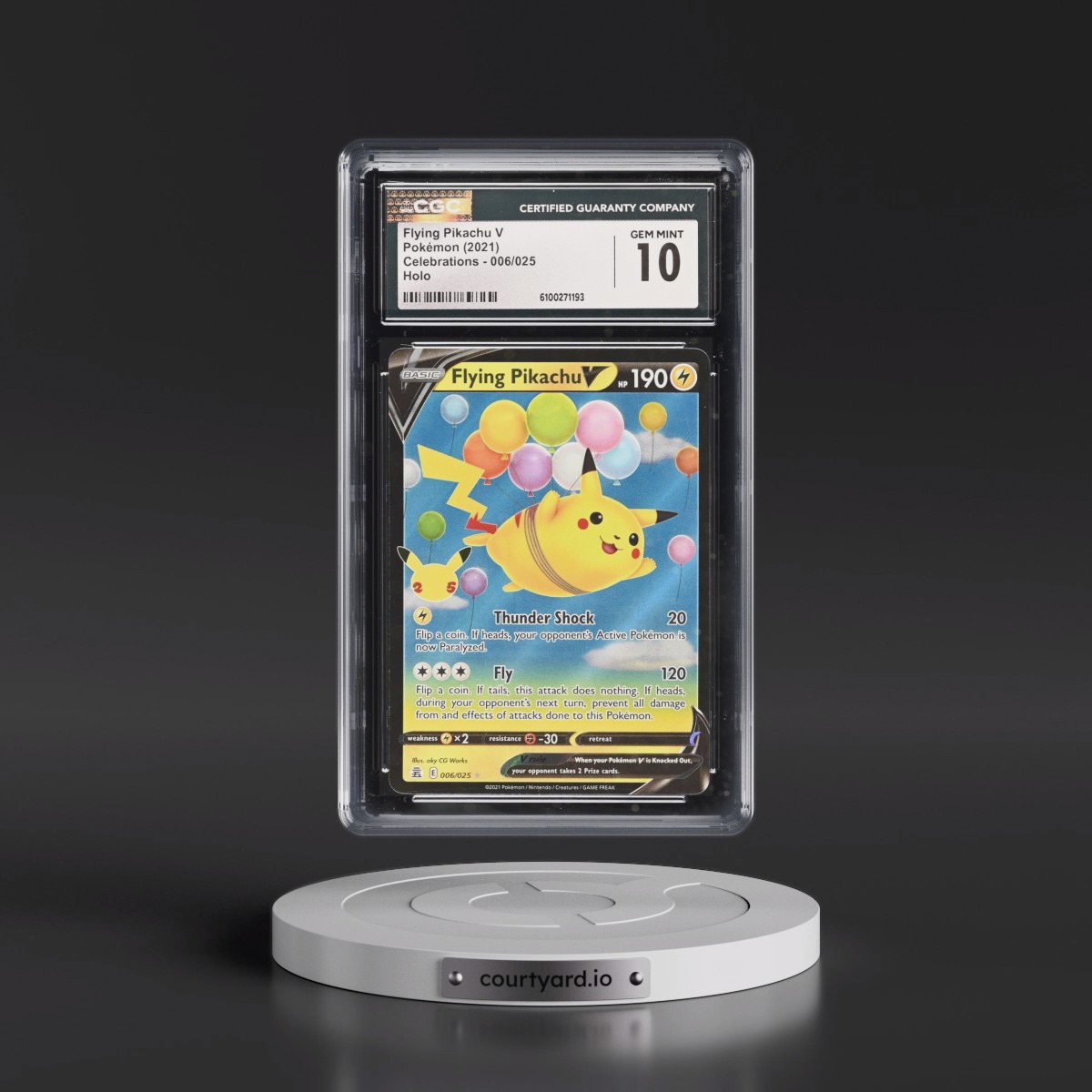 2021 Celebrations #006/025 Flying Pikachu V - Holo (CGC 10 GEM MINT)