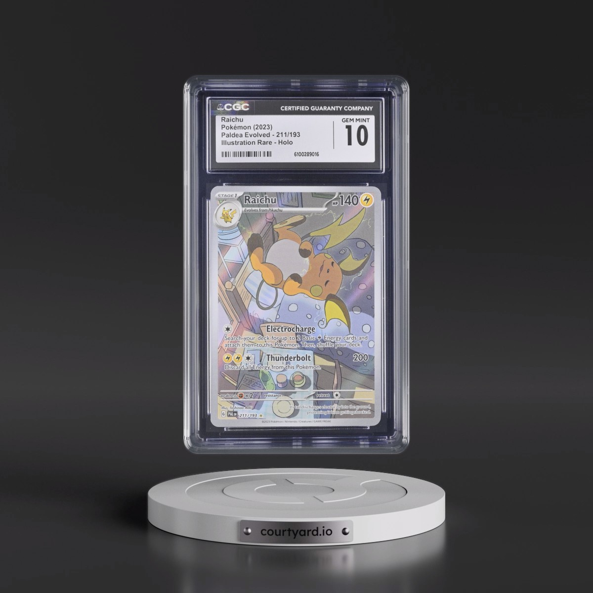 2023 Paldea Evolved - PAL EN #211/193 Raichu - Illustration Rare Holo (CGC 10 GEM MINT)