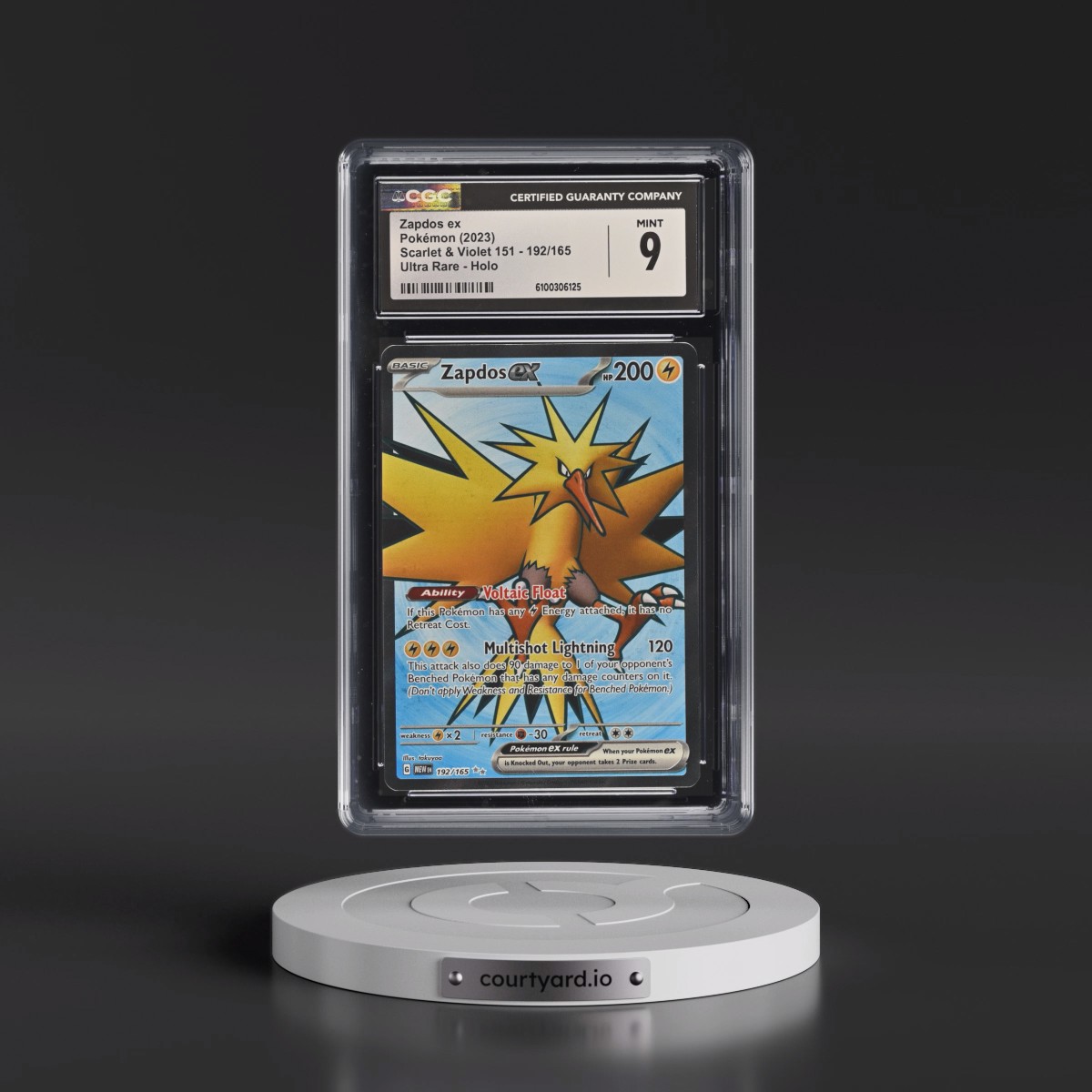 2023 Scarlet & Violet 151 - MEW EN #192/165 Zapdos ex - Ultra Rare Holo (CGC 9 MINT)