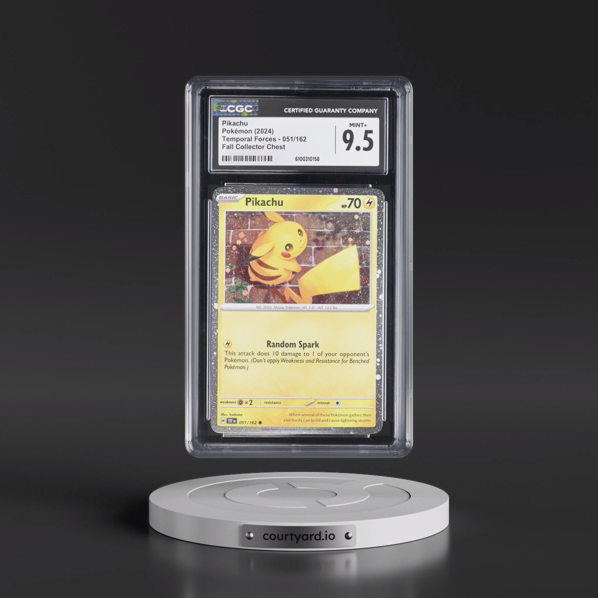 2023 Temporal Forces - TEF EN #051/162 Pikachu - Fall Collector Chest (Cosmos Holo) (CGC 9.5 MINT+)