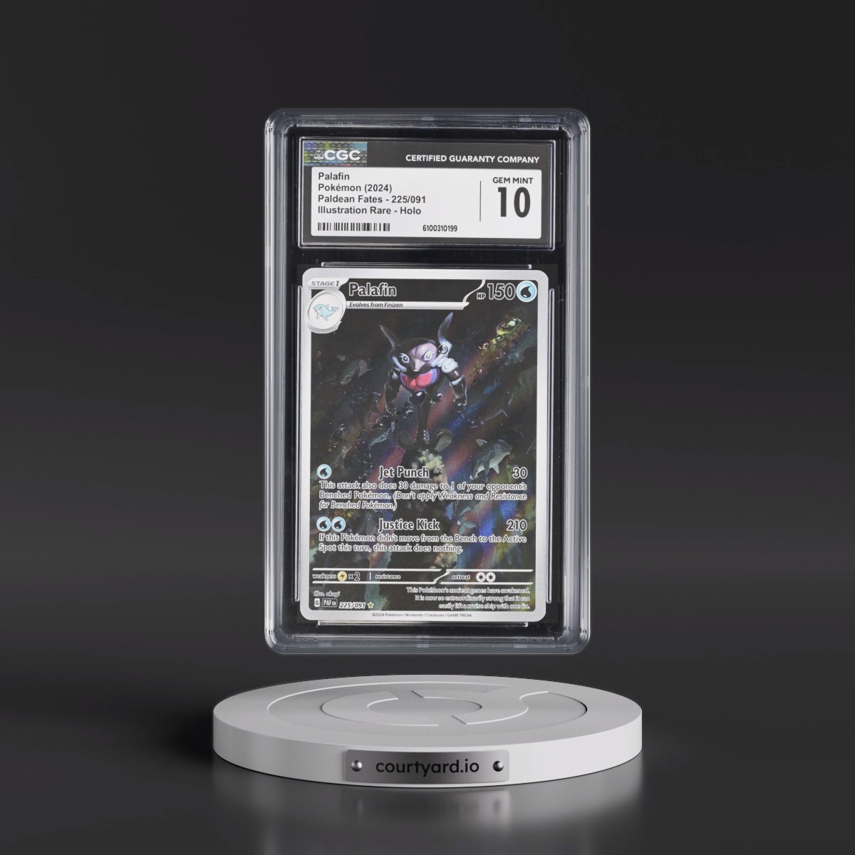 2024 Paldean Fates - PAF EN Palafin - Illustration Rare Holo #225/091 CGC 10