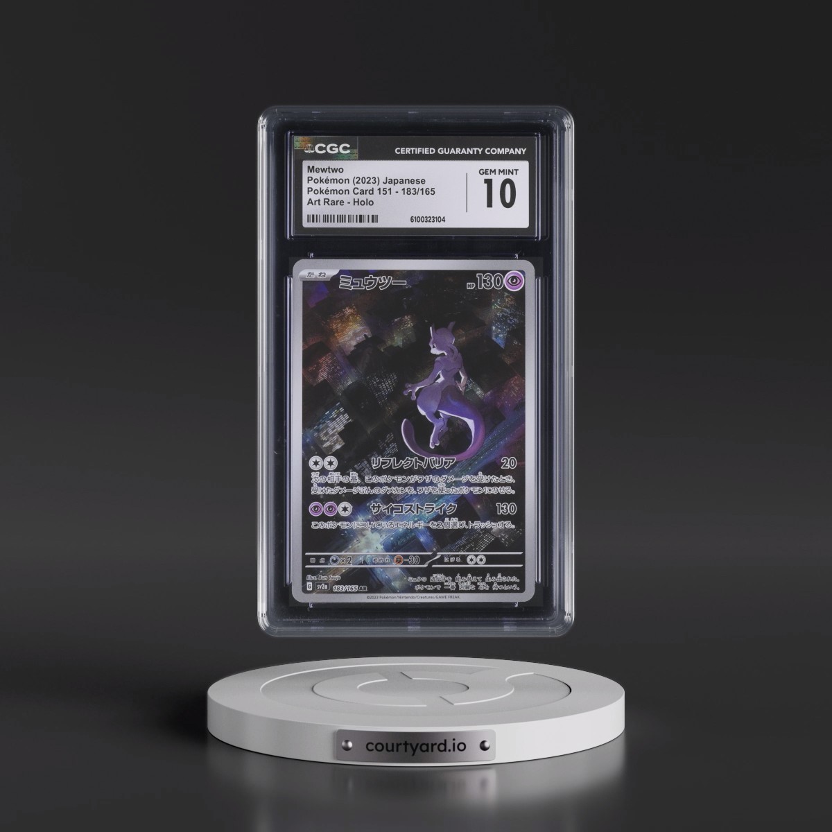 2023 Pokémon Card 151 #183/165 Mewtwo - Art Rare Holo (CGC 10 GEM MINT)