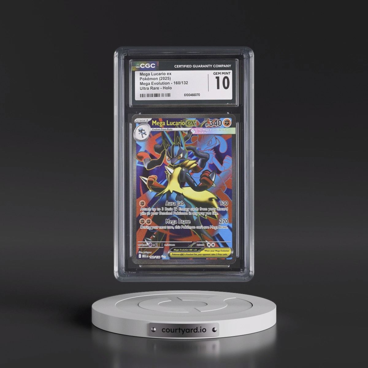 2025 Mega Evolution - MEG EN #160/132 Mega Lucario ex - Ultra Rare Holo (CGC 10 GEM MINT)