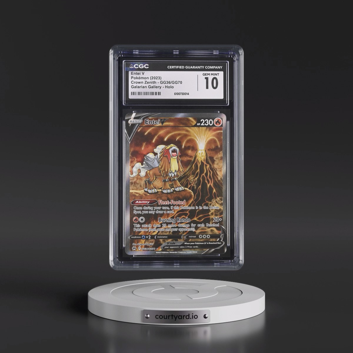 2023 Crown Zenith #GG36/GG70 Entei V - Galarian Gallery Holo (CGC 10 GEM MINT)