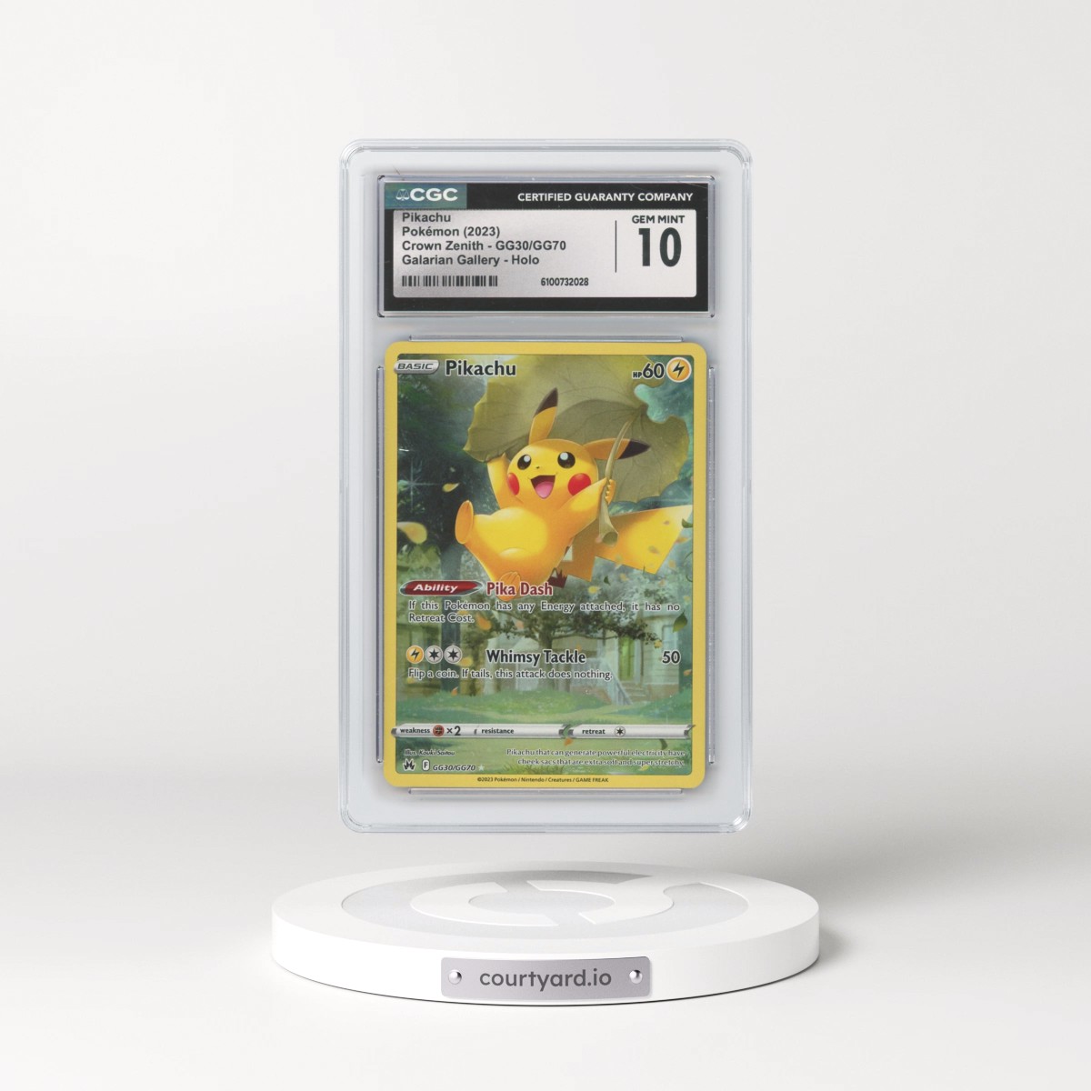 2023 Crown Zenith #GG30/GG70 Pikachu - Galarian Gallery Holo (CGC 10 GEM MINT)