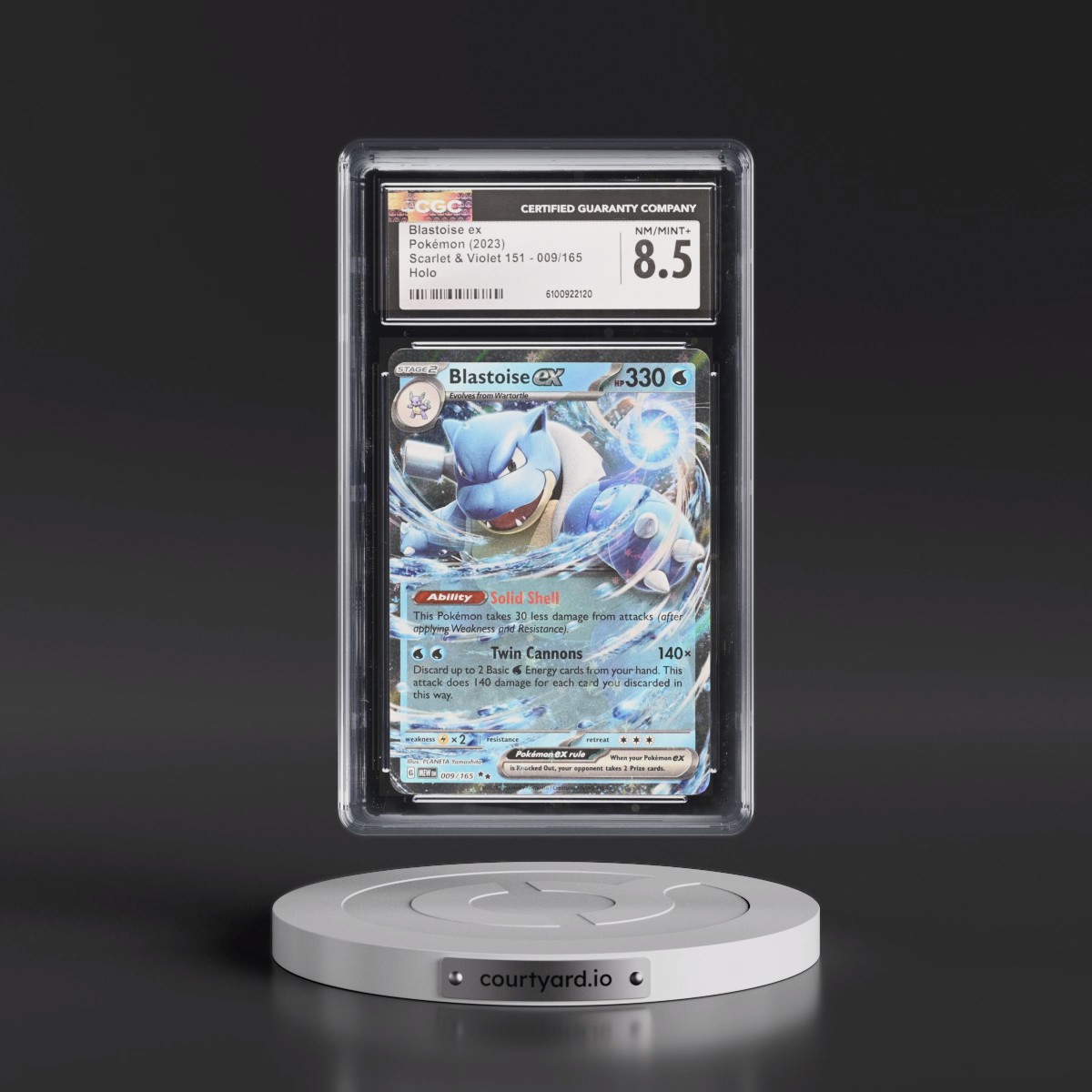 2023 Scarlet & Violet 151 - MEW EN #009/165 Blastoise ex - Holo (CGC 8.5 NM-MT+)