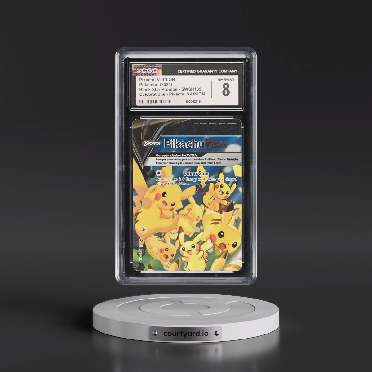 2017 Black Star Promos - Sword & Shield Pikachu V-UNION - Celebrations Collection - Pikachu V-UNION (Holo) #SWSH139 CGC 8
