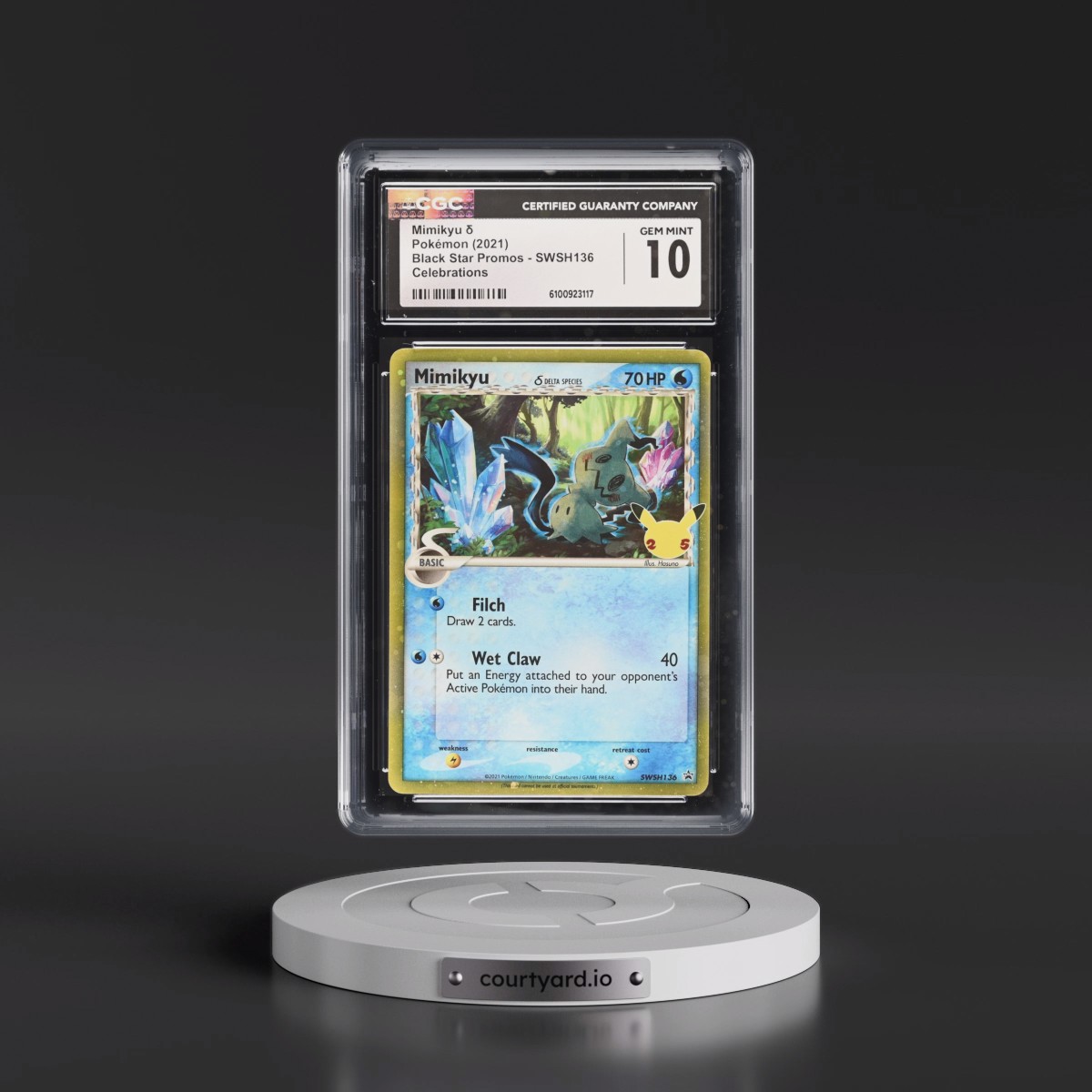 2017 Black Star Promos - Sword & Shield #SWSH136 Mimikyu ´ - Celebrations (Holo) (CGC 10 GEM MINT)