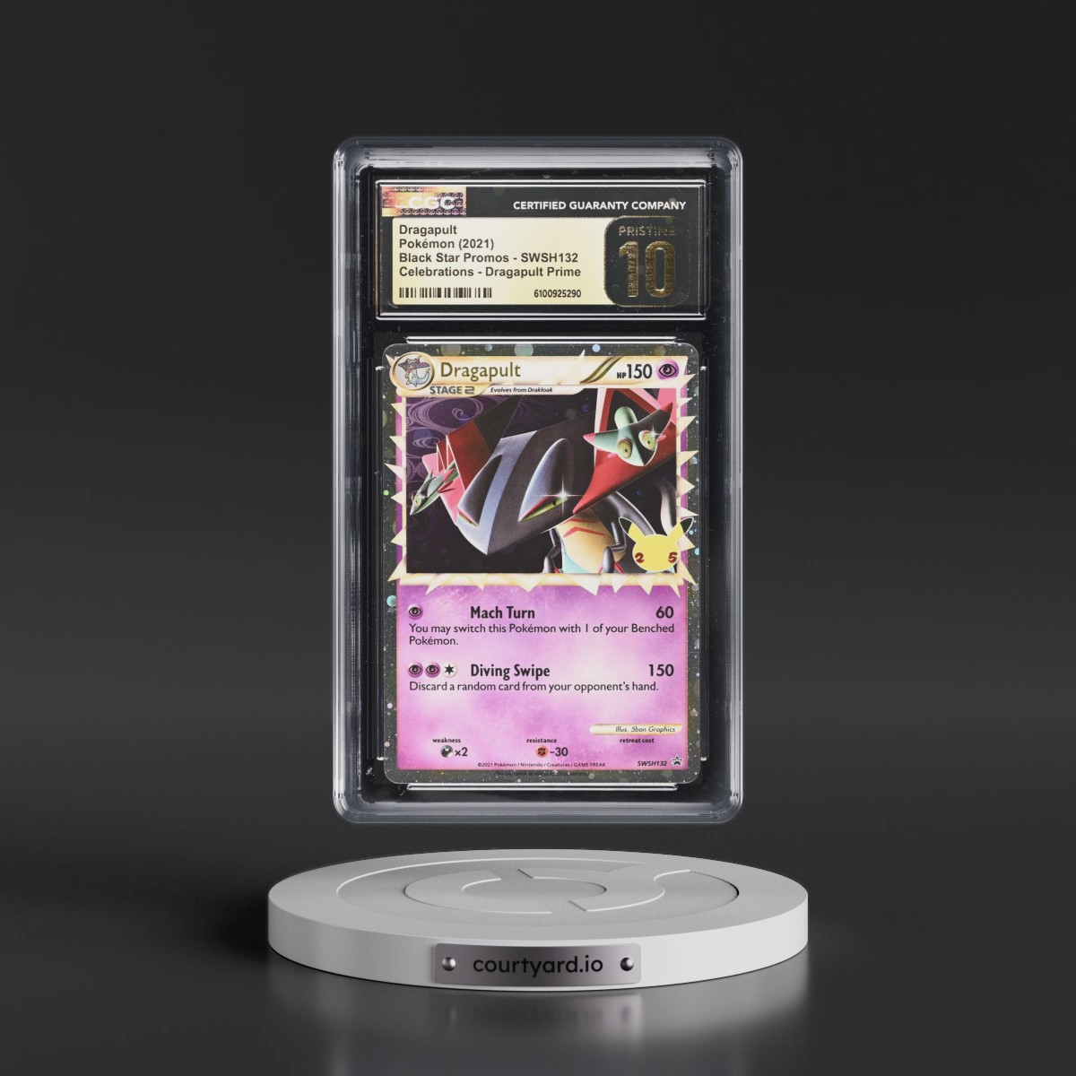 2017 Black Star Promos - Sword & Shield #SWSH132 Dragapult - Celebrations Collection - Dragapult Prime (Holo) (CGC 10 PRISTINE)