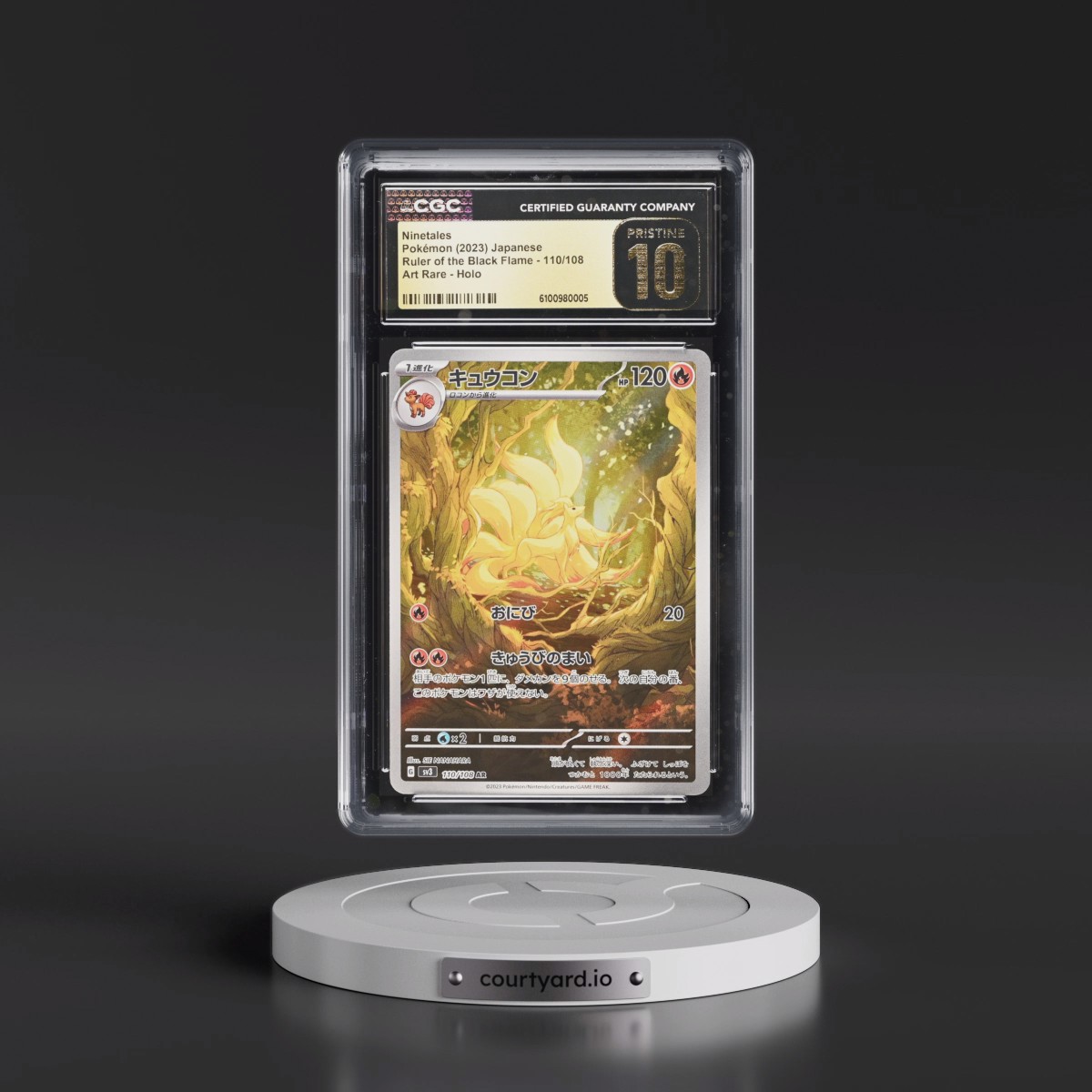 2023 Ruler of the Black Flame #110/108 Ninetales - Art Rare Holo (CGC 10 PRISTINE)