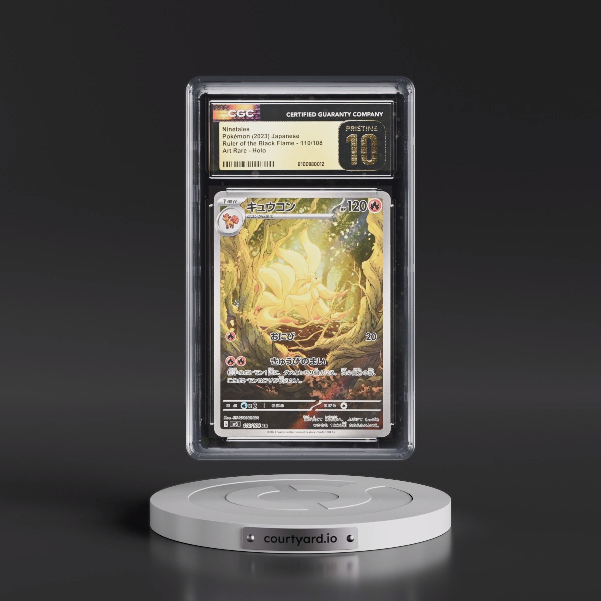 2023 Ruler of the Black Flame #110/108 Ninetales - Art Rare Holo (CGC 10 PRISTINE)