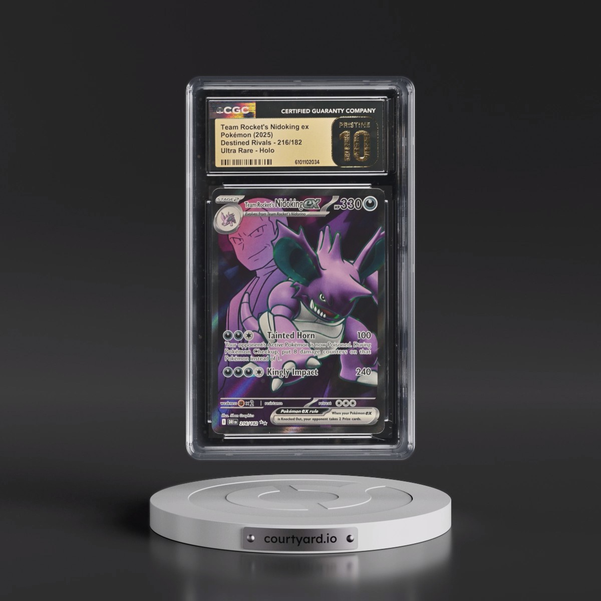 2025 Destined Rivals - DRI EN #216/182 Team Rocket's Nidoking ex - Ultra Rare Holo (CGC 10 PRISTINE)