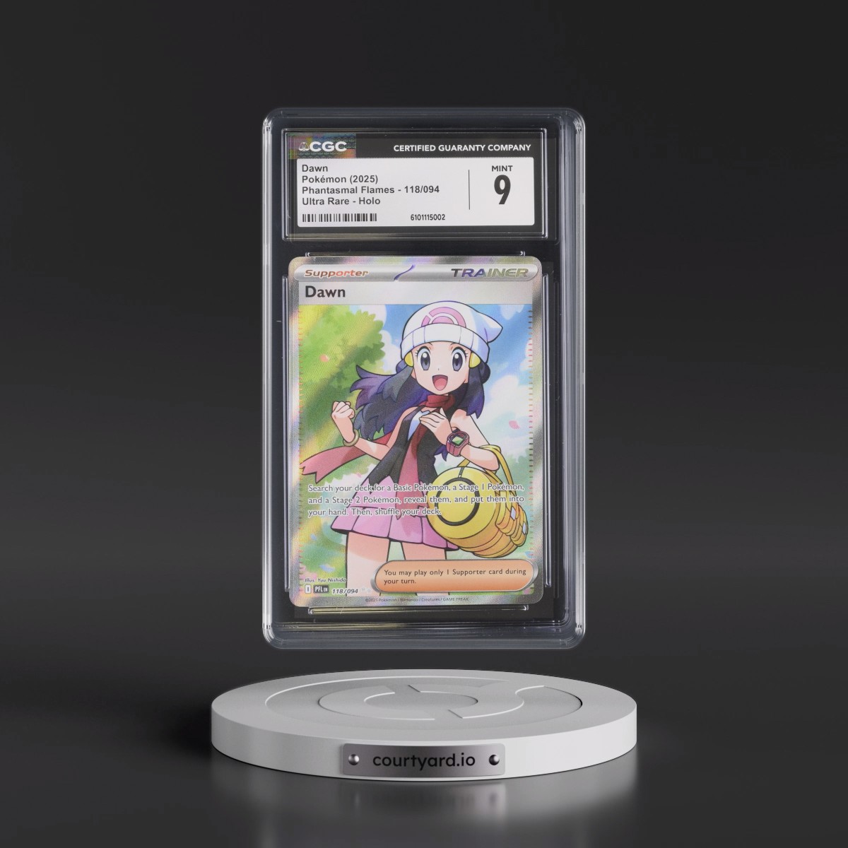 2025 Phantasmal Flames - PFL EN #118/094 Dawn - Ultra Rare Holo (CGC 9 MINT)