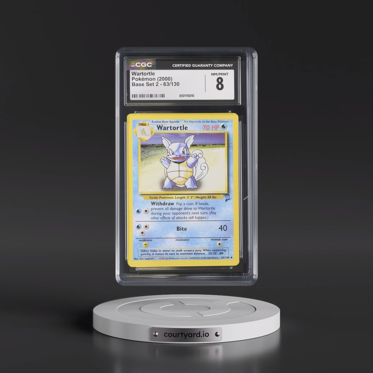 2000 Base Set 2 #63/130 Wartortle (CGC 8 NM-MT)