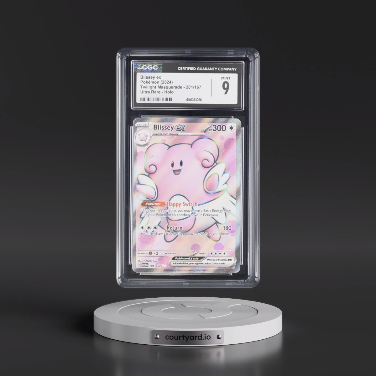 2024 Twilight Masquerade - TWM EN #201/167 Blissey ex - Ultra Rare Holo (CGC 9 MINT)