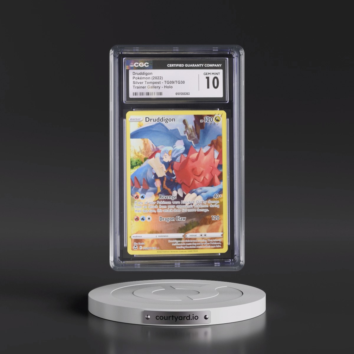 2022 Silver Tempest #TG09/TG30 Druddigon - Trainer Gallery Holo (CGC 10 GEM MINT)
