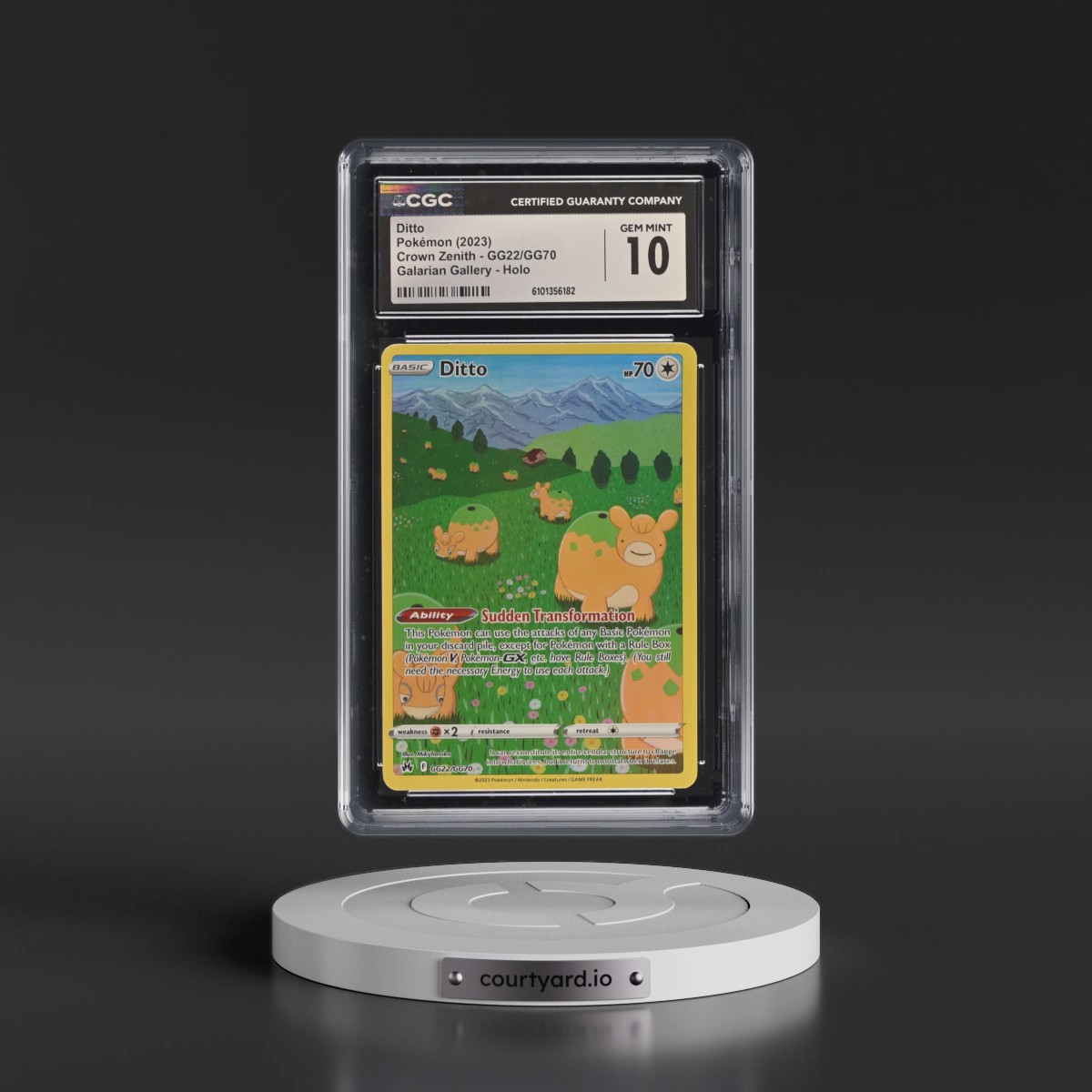 2023 Crown Zenith #GG22/GG70 Ditto - Galarian Gallery Holo (CGC 10 GEM MINT)