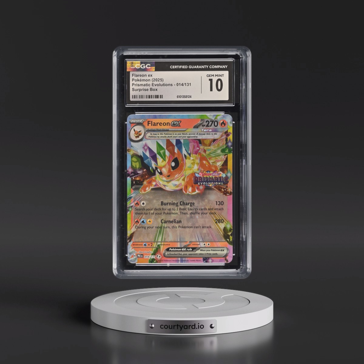 2024 Prismatic Evolutions - PRE EN #014/131 Flareon ex - Surprise Box (Prismatic Evolutions Stamp) (Holo) (CGC 10 GEM MINT)