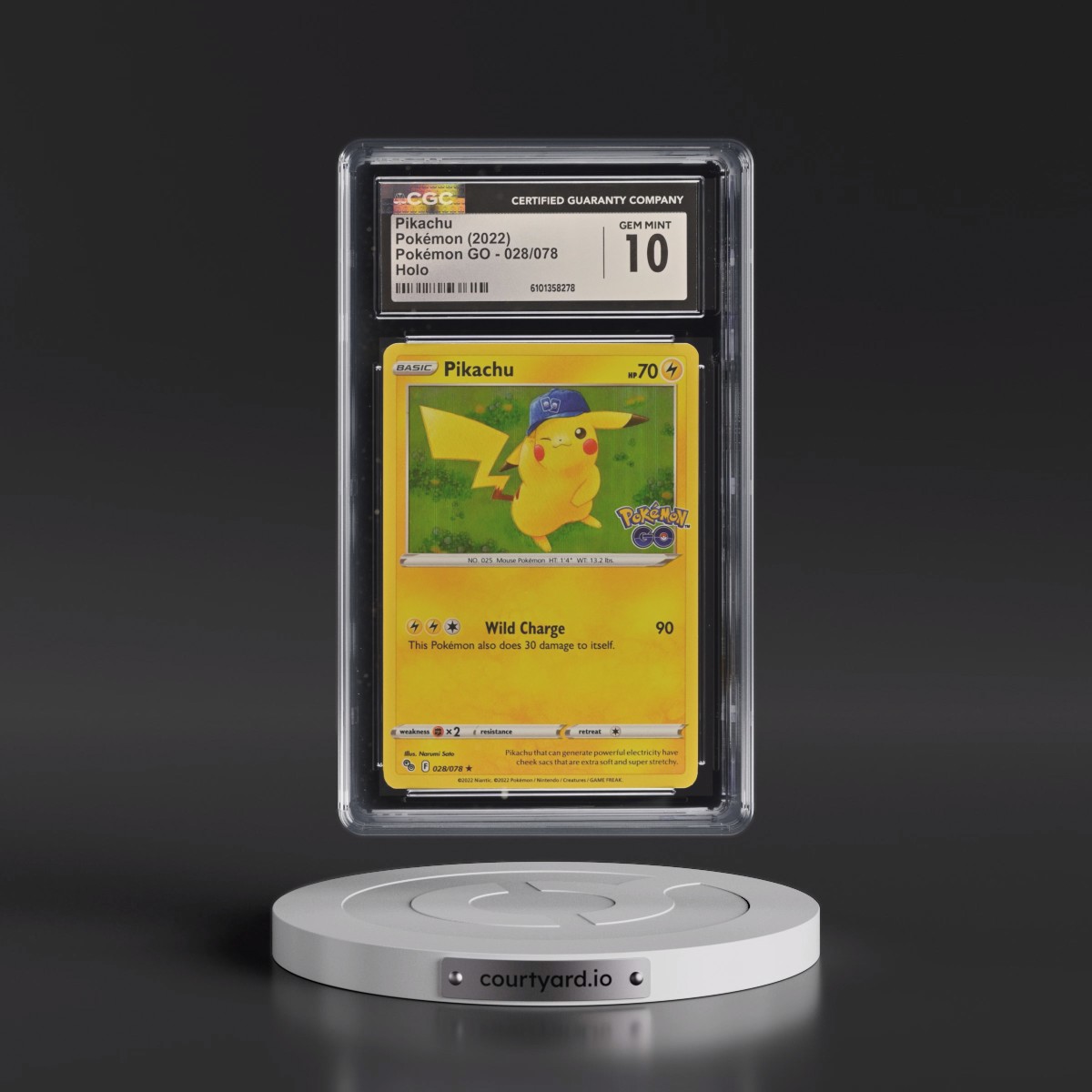 2022 Pokémon GO #028/078 Pikachu - Holo (CGC 10 GEM MINT)