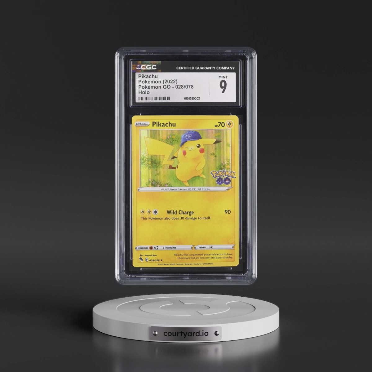 2022 Pokémon GO #028/078 Pikachu - Holo (CGC 9 MINT)