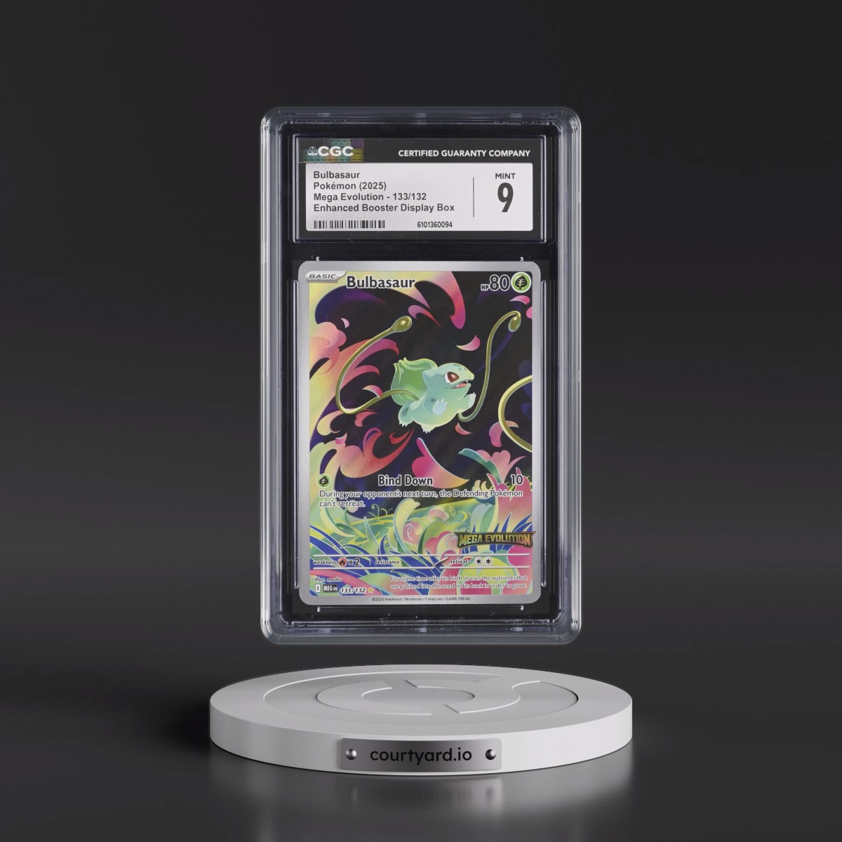 2025 Mega Evolution - MEG EN #133/132 Bulbasaur - Enhanced Booster Display Box (Mega Evolution Stamp) (Holo) (CGC 9 MINT)