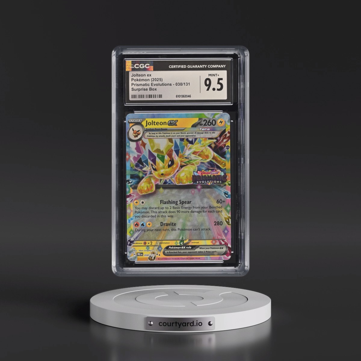 2025 Pokémon Pre EN-Prismatic Evolutions #030 Jolteon EX - Holo Surprise Box Exclusive (CGC 9.5 MINT+)