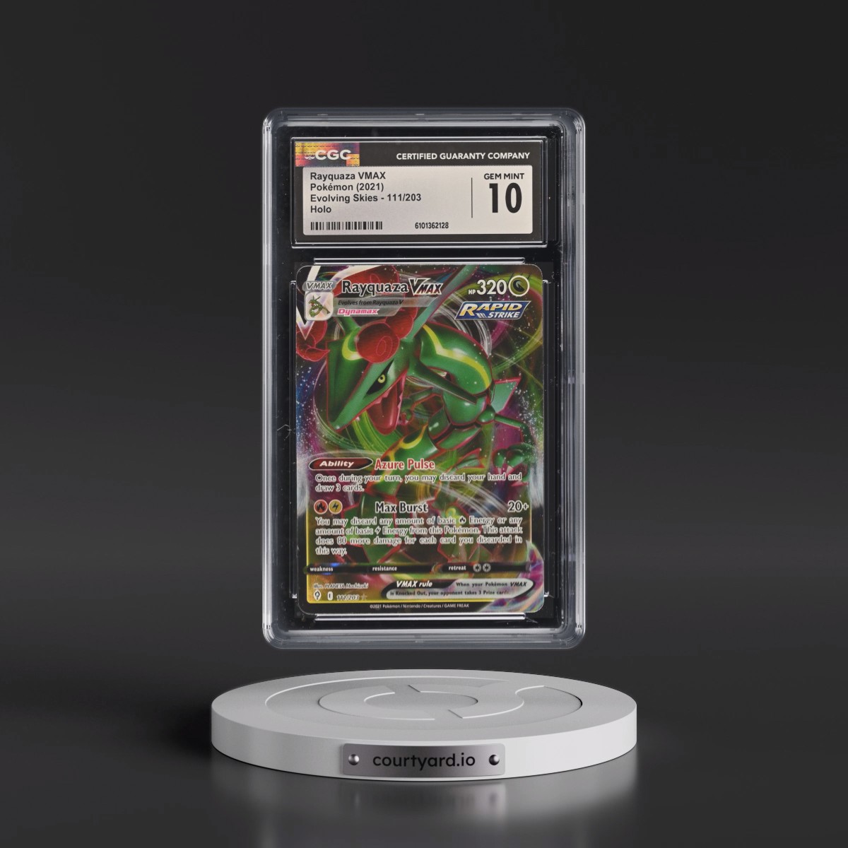 2021 Evolving Skies #111/203 Rayquaza VMAX - Holo (CGC 10 GEM MINT)