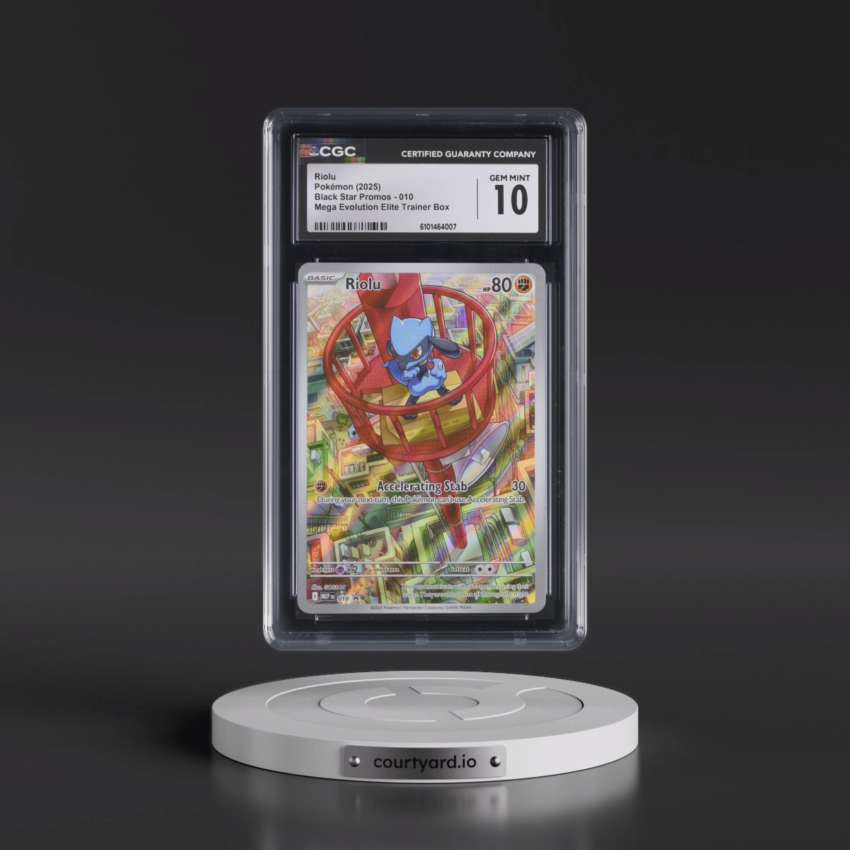 2025 Black Star Promos - Mega Evolution MEP EN #010 Riolu - Mega Evolution Elite Trainer Box (Holo) (CGC 10 GEM MINT)