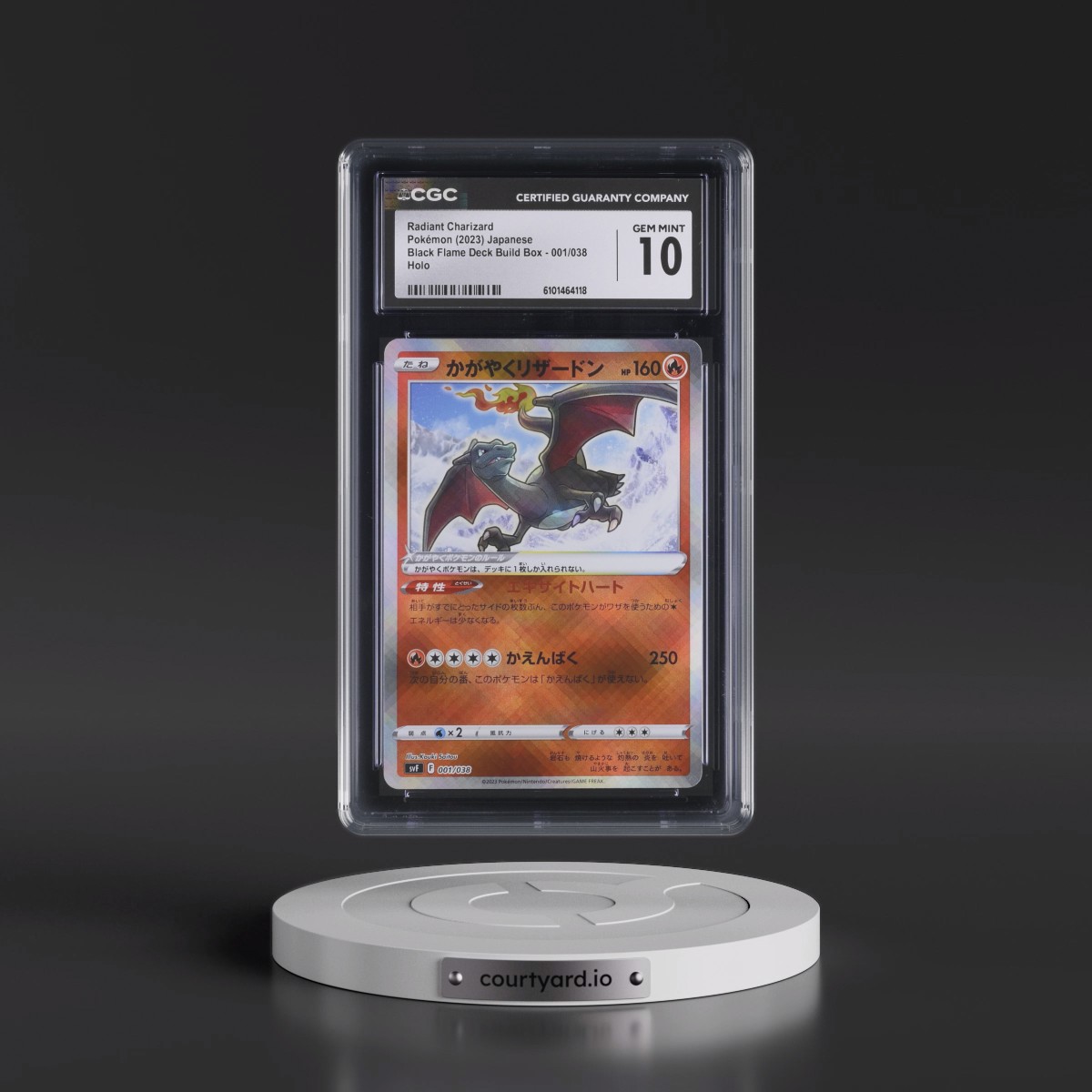 2023 Ruler of the Black Flame Deck Build Box #001/038 Radiant Charizard - Holo (CGC 10 GEM MINT)