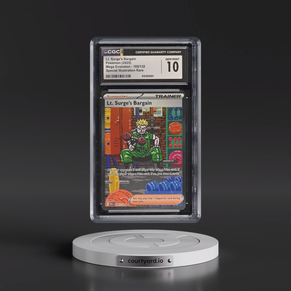 2025 Mega Evolution - MEG EN #185/132 Lt. Surge's Bargain - Special Illustration Rare (Holo) (CGC 10 GEM MINT)