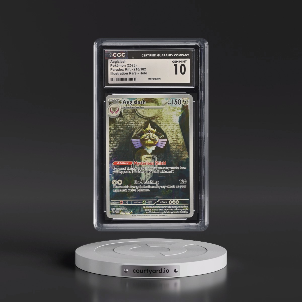 2023 Pokémon Par EN-Paradox Rift #210 Aegislash - Illustration Rare (CGC 10 GEM MINT)