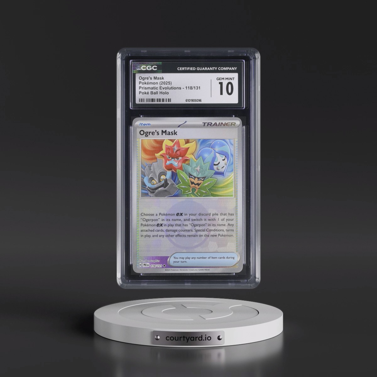 2024 Prismatic Evolutions - PRE EN #118/131 Ogre's Mask - Poké Ball Holo (CGC 10 GEM MINT)