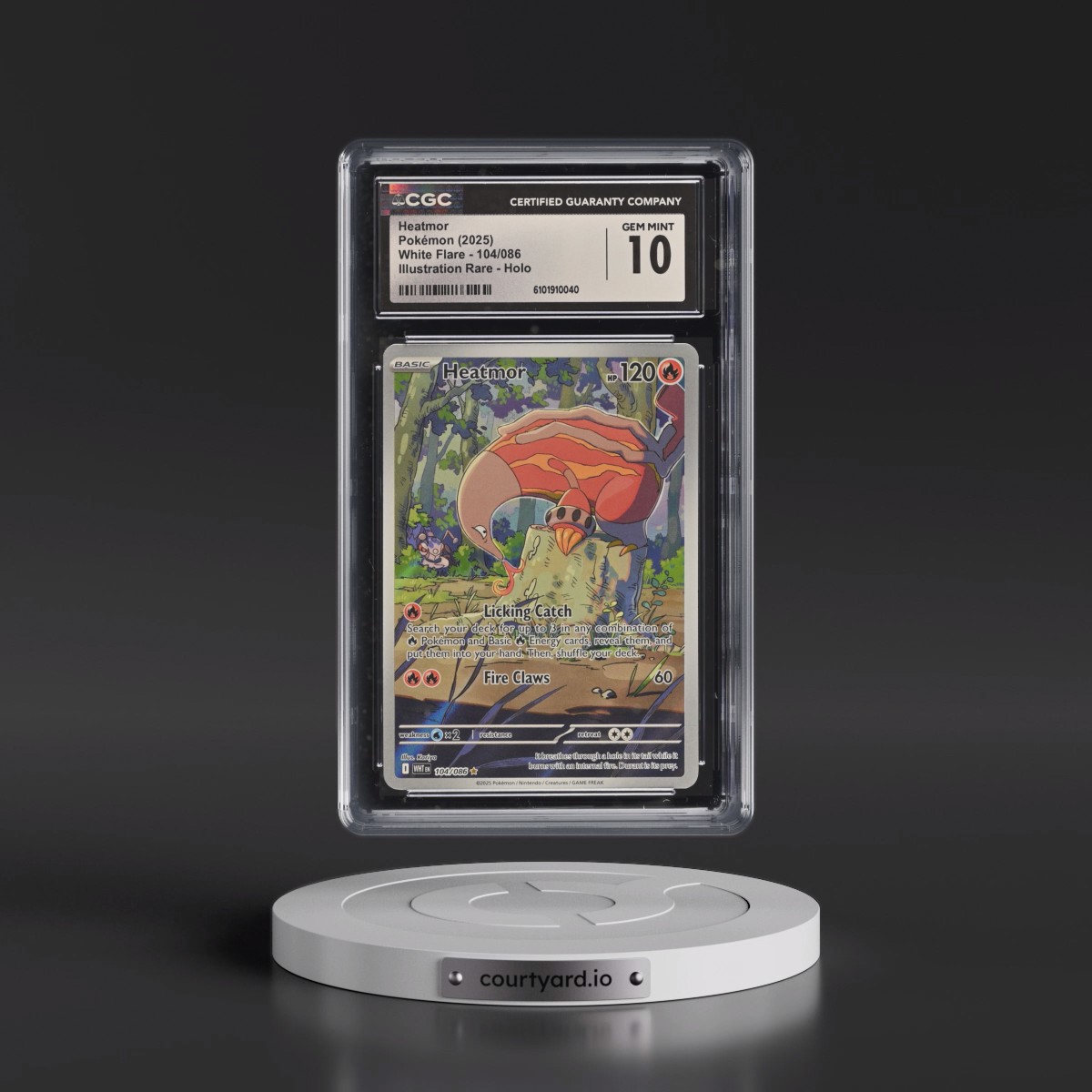 2025 White Flare - WHT EN #104/086 Heatmor - Illustration Rare Holo (CGC 10 GEM MINT)