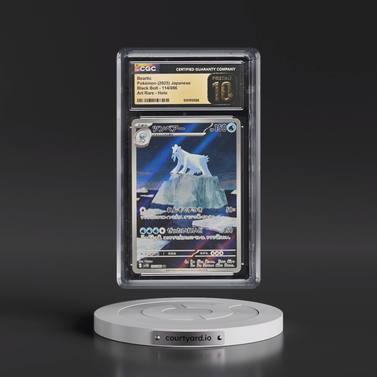 2025 Black Bolt - sv11B #114/086 Beartic - Art Rare Holo (CGC 10 PRISTINE)