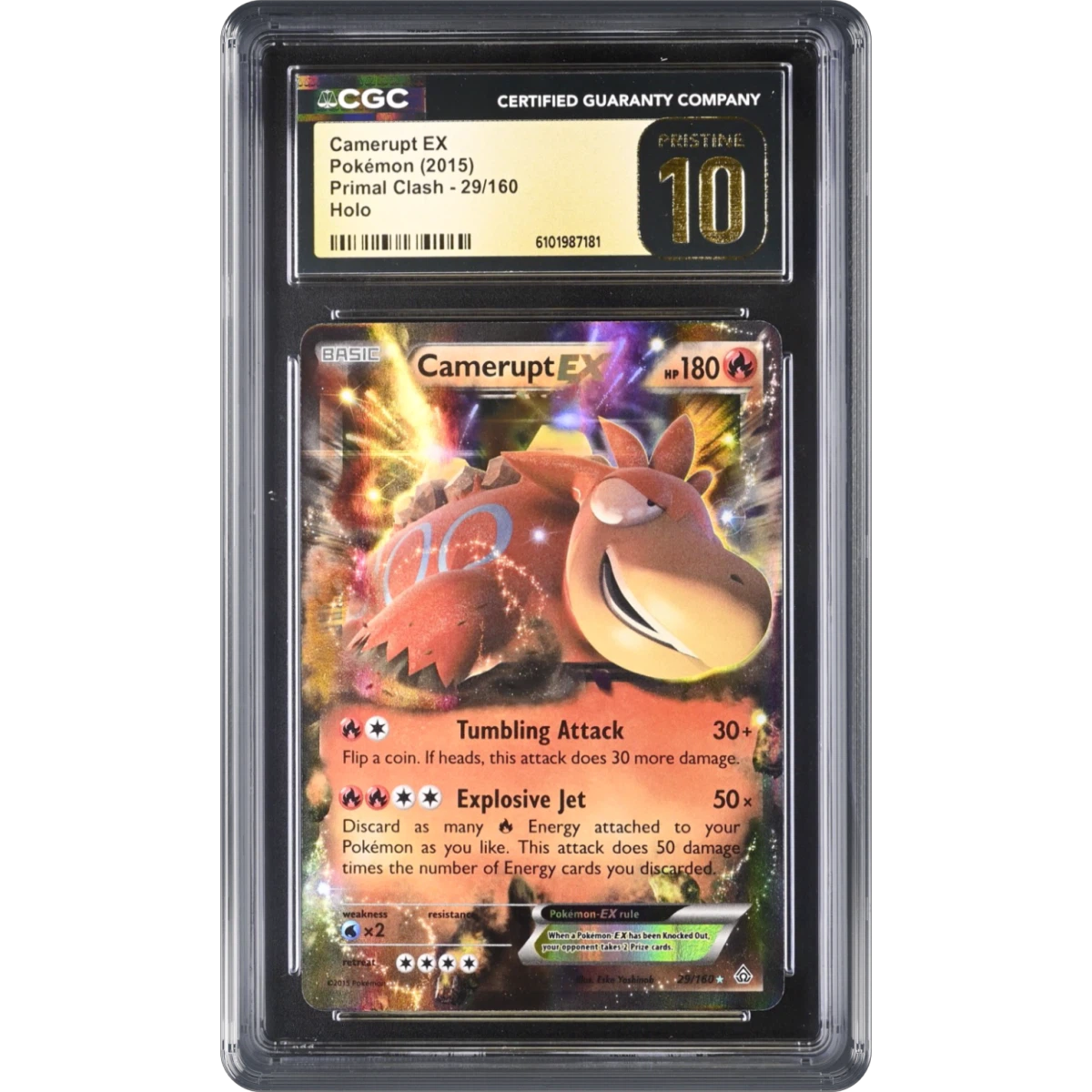 2015 Primal Clash #29/160 Camerupt EX - Holo (CGC 10 PRISTINE)