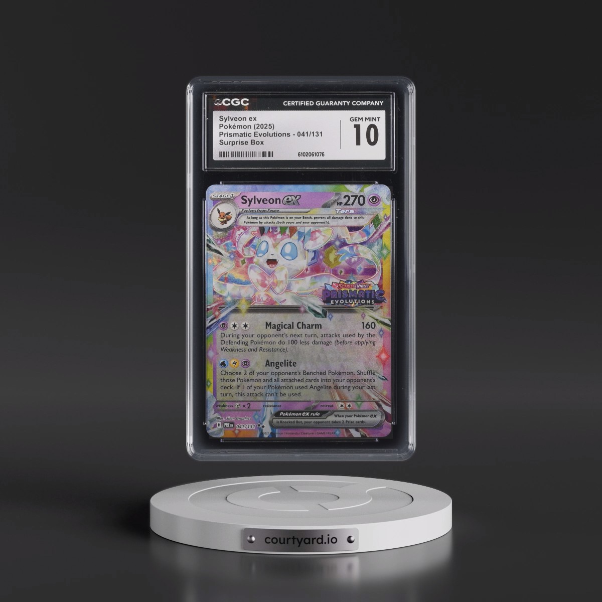 2024 Prismatic Evolutions - PRE EN #041/131 Sylveon ex - Surprise Box (Prismatic Evolutions Stamp) (Holo) (CGC 10 GEM MINT)