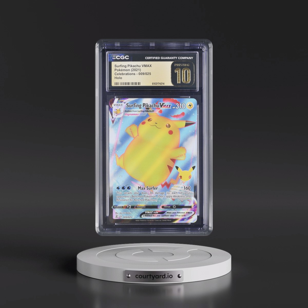 2021 Celebrations #009/025 Surfing Pikachu VMAX - Holo (CGC 10 PRISTINE)