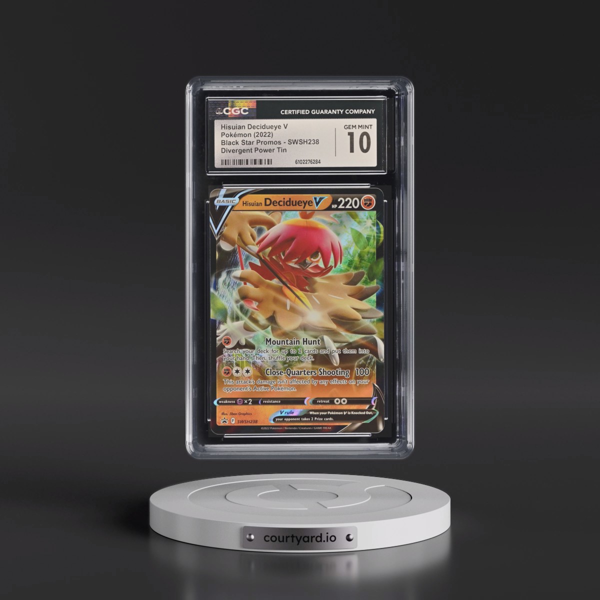 2017 Black Star Promos - Sword & Shield #SWSH238 Hisuian Decidueye V - Holo Divergent Power Tin (CGC 10 GEM MINT)